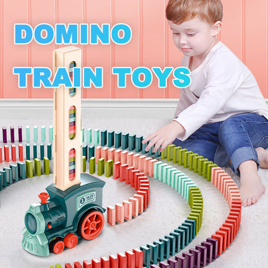 Domino Train Automatic Electric Building Blocks Toy for Kids